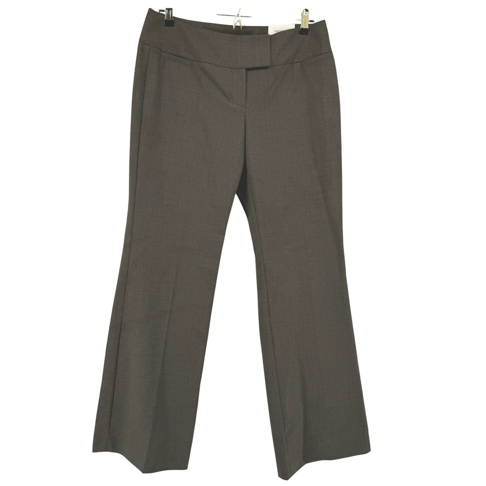 Express Design Studio The Editor Wide Waistband Low Rise Flare Pant Olive 10 NEW